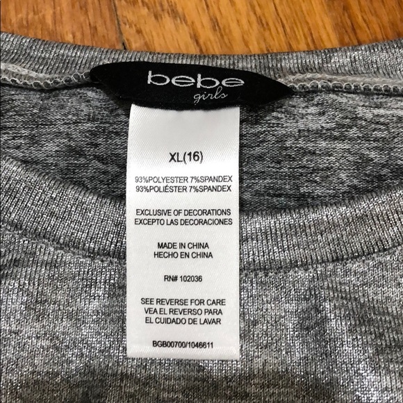 Girls Silver BeBe Shirt - Picture 2 of 2